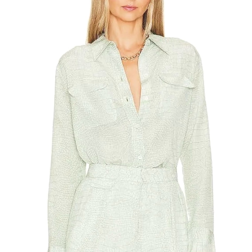 New Equipment Femme Pale Mint Green Blouse